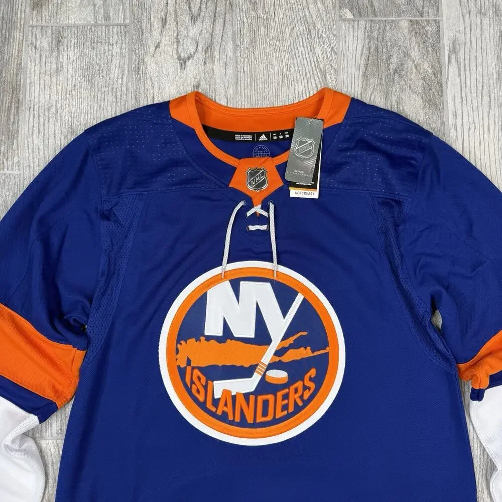 Adidas NHL New York Islanders Authentic Home Royal Hockey Jersey GT5618 Size 50